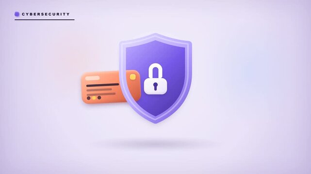Cybersecurity and credit card data protection shield with secure scanning.