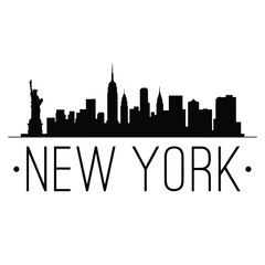 Obraz premium New york city skyline silhouette against a white background