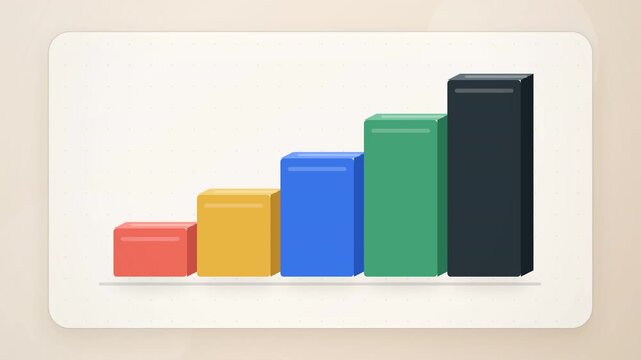 Rising bar chart showing business growth, financial success and upward trends.
