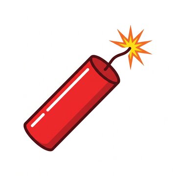dynamite bomb with burning fuse