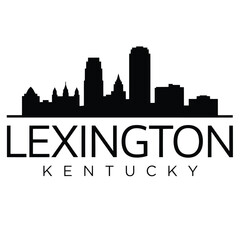 Fototapeta premium Cityscape Silhouette Of Lexington Kentucky On White Background
