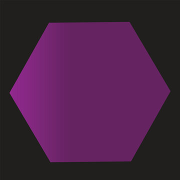 A simple purple hexagon shape isolated on a dark background