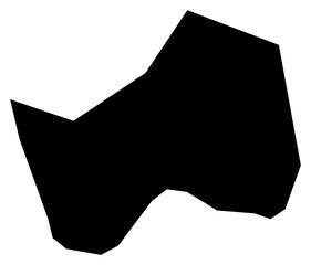 A contour map of Airai State. Palauan state silhouette © Ungrim