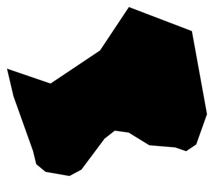 A contour map of Airai State. Palauan state silhouette