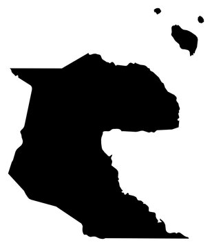 A contour map of Morobe Province. Papua New Guinean province silhouette