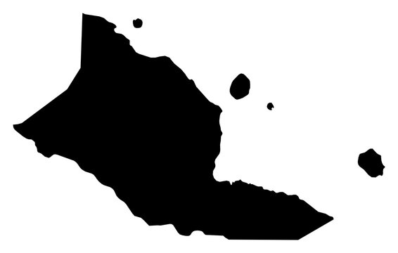 A contour map of Madang Province. Papua New Guinean province silhouette