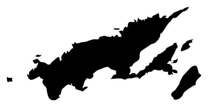 A contour map of Northern Division. Fijian division silhouette