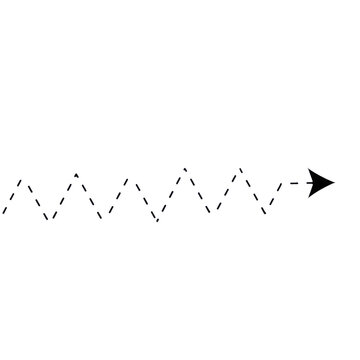 Black zigzag line with an arrow pointing right