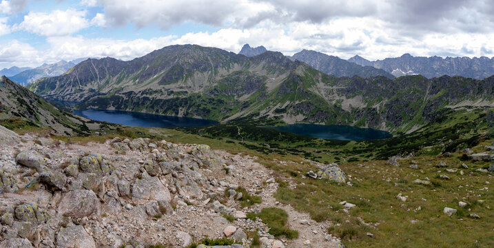 Panoramic View of Five Lakes Valley Tatra Mountains