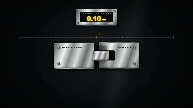 Assembly tolerance and manufacturing precision fit with locked tolerance indicator.