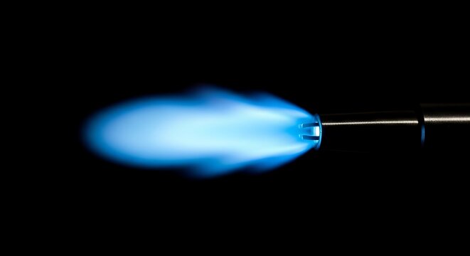 Gas Burner Flame Ignited A Photo With Black Background fire