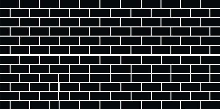 Seamless black brick wall pattern vector illustration for architectural backgrounds and design textures