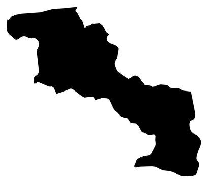 A contour map of Aragua State. Venezuelan state silhouette