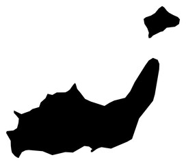 Obraz premium A contour map of Inagua District. Bahamian district silhouette