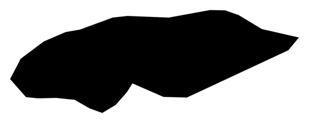 A contour map of New Providence District. Bahamian capital district silhouette © Ungrim