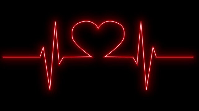heart beat cardiogram A completely black screen representing a total darkness background or a minimalist digital void for creative projects