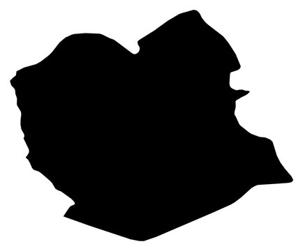 A contour map of Oruro Department. Bolivian department silhouette