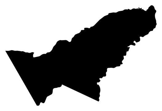 A contour map of Pando Department. Bolivian department silhouette