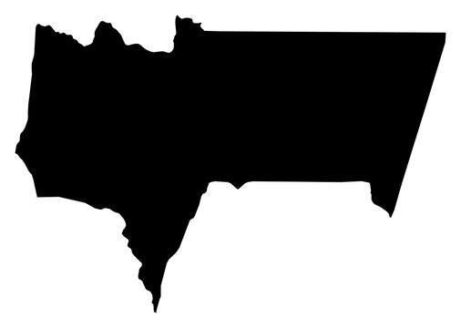 A contour map of Tarija Department. Bolivian department silhouette