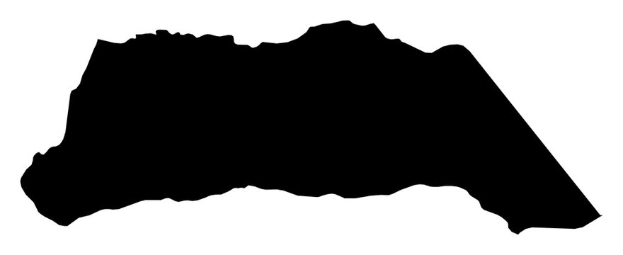 A contour map of Arauca Department. Colombian department silhouette