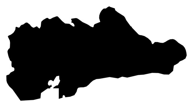 A contour map of Guant&aacute;namo Province. Cuban province silhouette