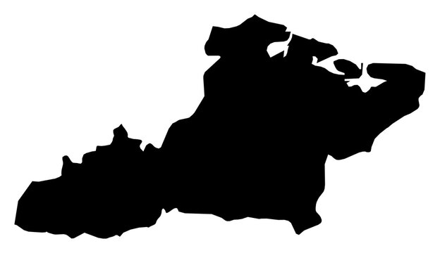 A contour map of Las Tunas Province. Cuban province silhouette