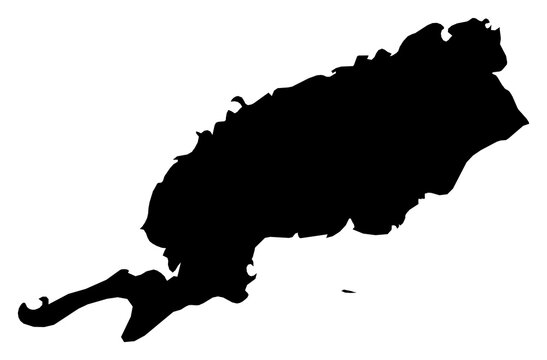 A contour map of Pinar del R&iacute;o Province. Cuban province silhouette
