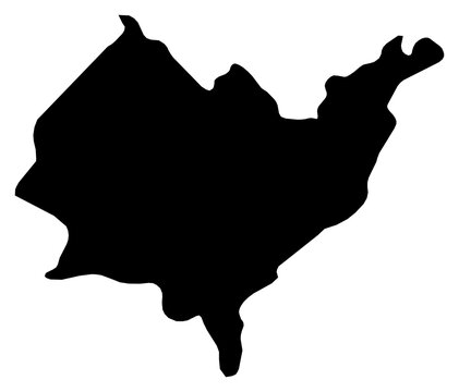 A contour map of Azuay Province. Ecuadorian province silhouette