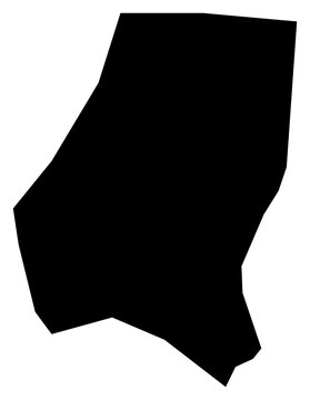 A contour map of Saint Andrew Parish. Grenadian parish silhouette