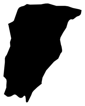 A contour map of Chimaltenango Department. Guatemalan department silhouette