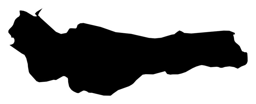 A contour map of Atl&aacute;ntida Department. Honduran department silhouette