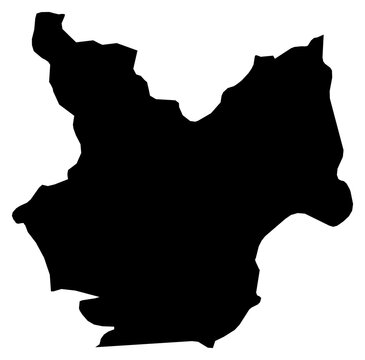 A contour map of Choluteca Department. Honduran department silhouette