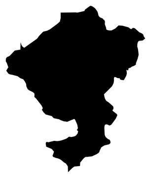 A contour map of Comayagua Department. Honduran department silhouette