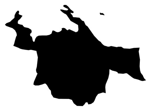 A contour map of Ngobe-Bugle Comarca. Panamanian indigenous territory silhouette