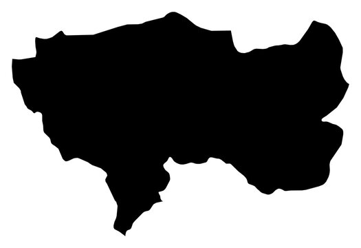 A contour map of Jun&iacute;n Department. Peruvian department silhouette
