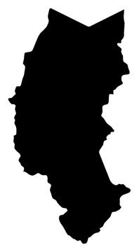 A contour map of Puno Department. Peruvian department silhouette