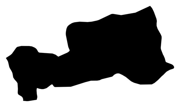A contour map of Pasco Department. Peruvian department silhouette