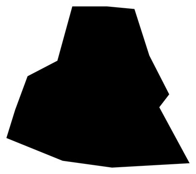 A contour map of Trinity Palmetto Point Parish. Kittitian and Nevisian parish silhouette