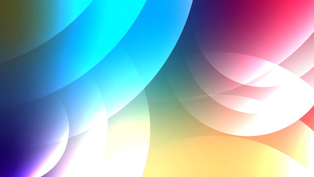Colorful Abstract Flowing Curves with Soft Transparent Gradient Layers