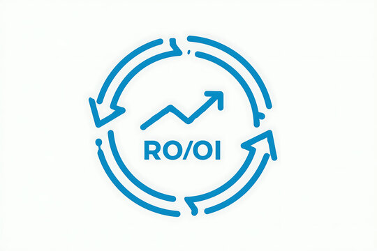 ROI and OI Growth Concept, Circular Arrows, Business Strategy Icon for Marketing, Finance, and Analytics