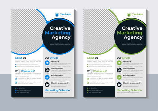 Creative marketing agency flyer design template