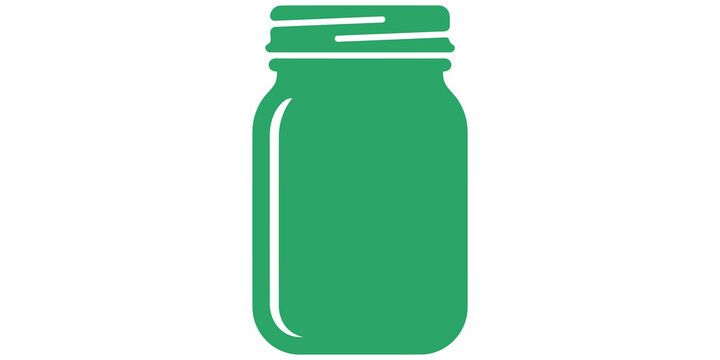 green mason jar glass container food storage isolated on transparent background