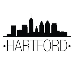 Fototapeta premium Hartford Skyline Silhouette Against White Background Cityscape Representation