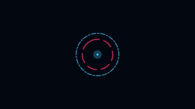 Neon Circular Target Radar Crosshair UI Motion Graphic