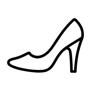 Stiletto high heel shoe vector illustration line art