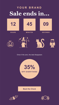 Halloween-themed countdown timer template for sales and promotions