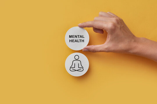 Hand Holding Mental Health and Meditation Icons
