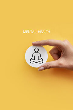 Hand Holding Meditation Icon Representing Mental Health