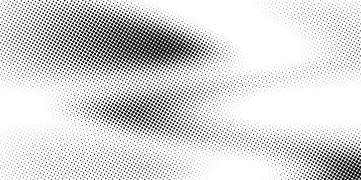 Distressed black and white halftone background with vertical dot stripes.