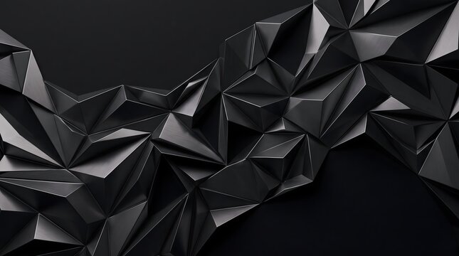 Abstract geometric black low poly structure with sharp triangular facets abstract geometric structure triangle background polygonal